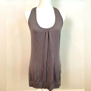 Rhapsody Gray Tunic Length Tank Top, Size L